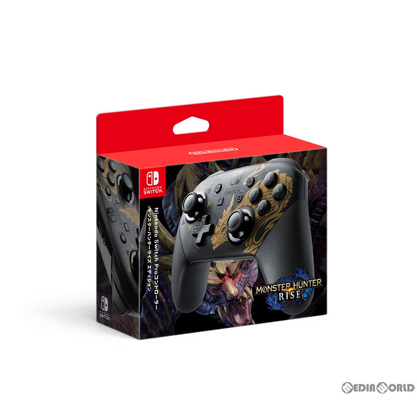 【中古即納】[お得品][表紙説明書なし][ACC][Switch] Nintendo Switch Proコントローラー(ニンテンドースイッチ プロコントローラー) モンスターハンターライズエディション 任天堂(HAC-A-FSSKN)(20210326)