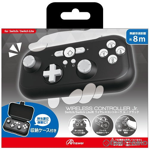 【新品】【お取り寄せ】[ACC][Switch] Switch/Switch Lite用(スイッチ/スイッチライト用) ワイヤレスコントローラ Jr.(ブラック) アンサー(ANS-SW124BK)(20210620)