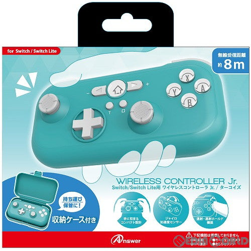 【新品】【お取り寄せ】[ACC][Switch] Switch/Switch Lite用(スイッチ/スイッチライト用) ワイヤレスコントローラ Jr.(ターコイズ) アンサー(ANS-SW124TQ)(20210620)
