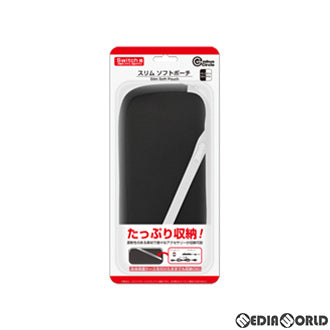 【新品】【お取り寄せ】[ACC][Switch] Switch(スイッチ) (有機ELモデル/液晶モデル)用 スリムソフトポーチ ブラックホワイト コロンバスサークル(CC-NSSSP-BW)(20211031)