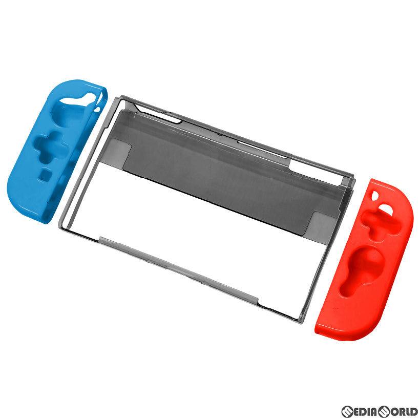 【新品】【お取り寄せ】[ACC][Switch] CYBER・プレミアムプロテクトカバー セパレート(SWITCH 有機EL用/スイッチ有機EL用) クリアブラック×ネオン サイバーガジェット(CY-NSOPRPCS-NE)(20211231)