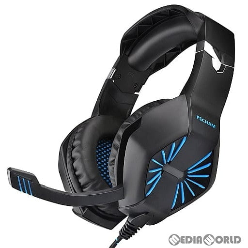 【中古即納】[ACC][PS4] GAMING HEADSET(ゲーミングヘッドセット) マイク付 Black+Blue(ブラック+ブルー) PECHAM(A1)(20141231)