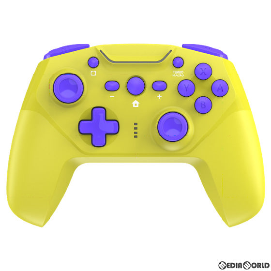【新品】【お取り寄せ】[ACC][Switch] CYBER・ジャイロコントローラー 無線タイプ(SWITCH用)(スイッチ用) イエロー×パープル サイバーガジェット(CY-NSGYCWL-YP)(20220829)
