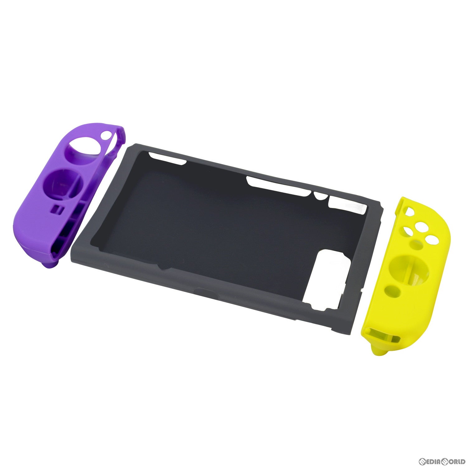 【中古即納】[ACC][Switch] シリコングリップSW イエロー×パープル ゲームテック(SWF2444)(20220910)