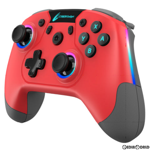 【新品】【お取り寄せ】[ACC][Switch] CYBER・ゲーミングコントローラー HG 無線タイプ(SWITCH用)(スイッチ用) 緋色 サイバーガジェット(CY-NSOGCWL-SC)(20221122)