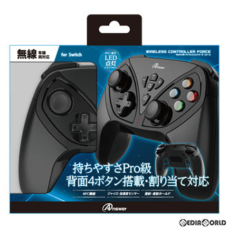 【新品】【お取り寄せ】[ACC][Switch] Switch用(スイッチ用) ワイヤレスコントローラ フォース(ブラック) アンサー(ANS-SW157BK)(20230120)