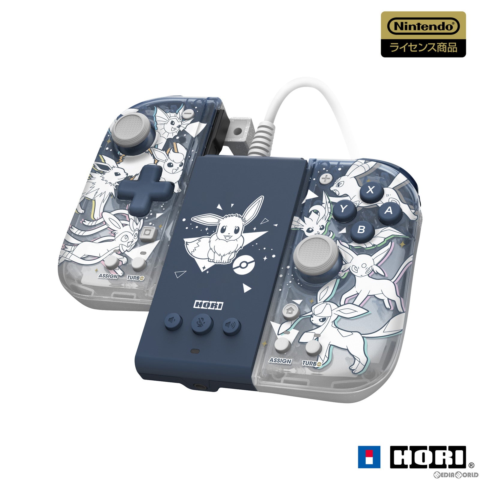 【中古即納】[お得品][表紙説明書なし][ACC][Switch] ポケットモンスター グリップコントローラーFit アタッチメントセット for Nintendo Switch(ニンテンドースイッチ)/PC イーブイ&フレンズ 任天堂ライセンス商品 HORI(NSW-453)(20230915)