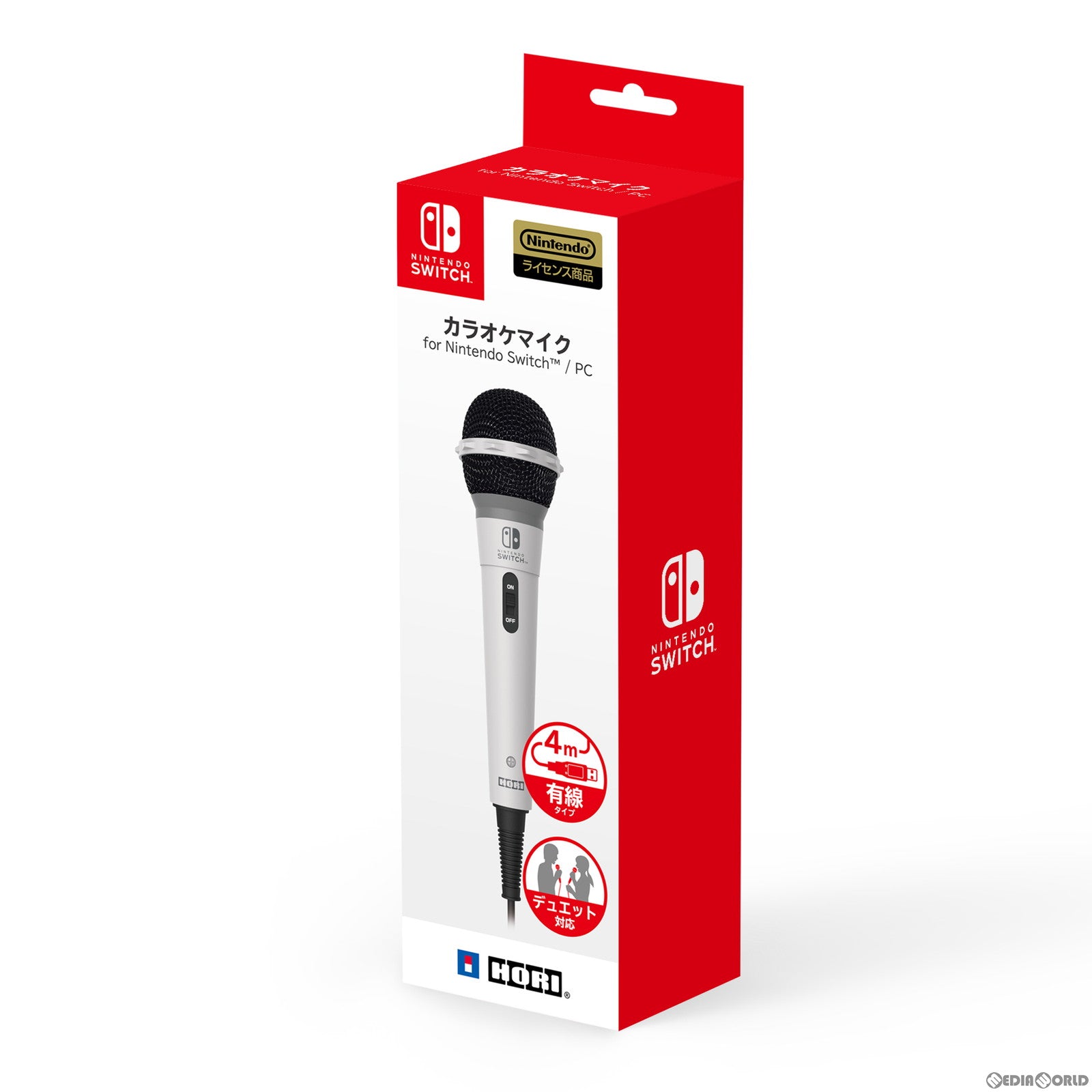 【新品即納】[ACC][Switch] カラオケマイク for Nintendo Switch(ニンテンドースイッチ) /PC ホワイト 任天堂ライセンス商品 HORI(NSW-447) (20231005)