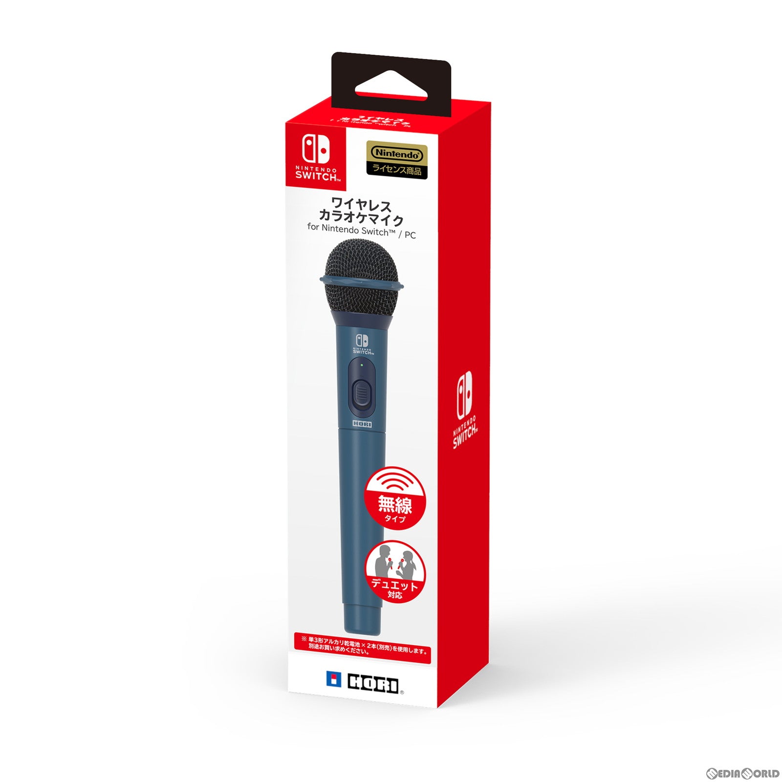 【新品】【お取り寄せ】[ACC][Switch] ワイヤレスカラオケマイク for Nintendo Switch(ニンテンドースイッチ) /PC ブルー 任天堂ライセンス商品 HORI(NSW-452) (20231005)