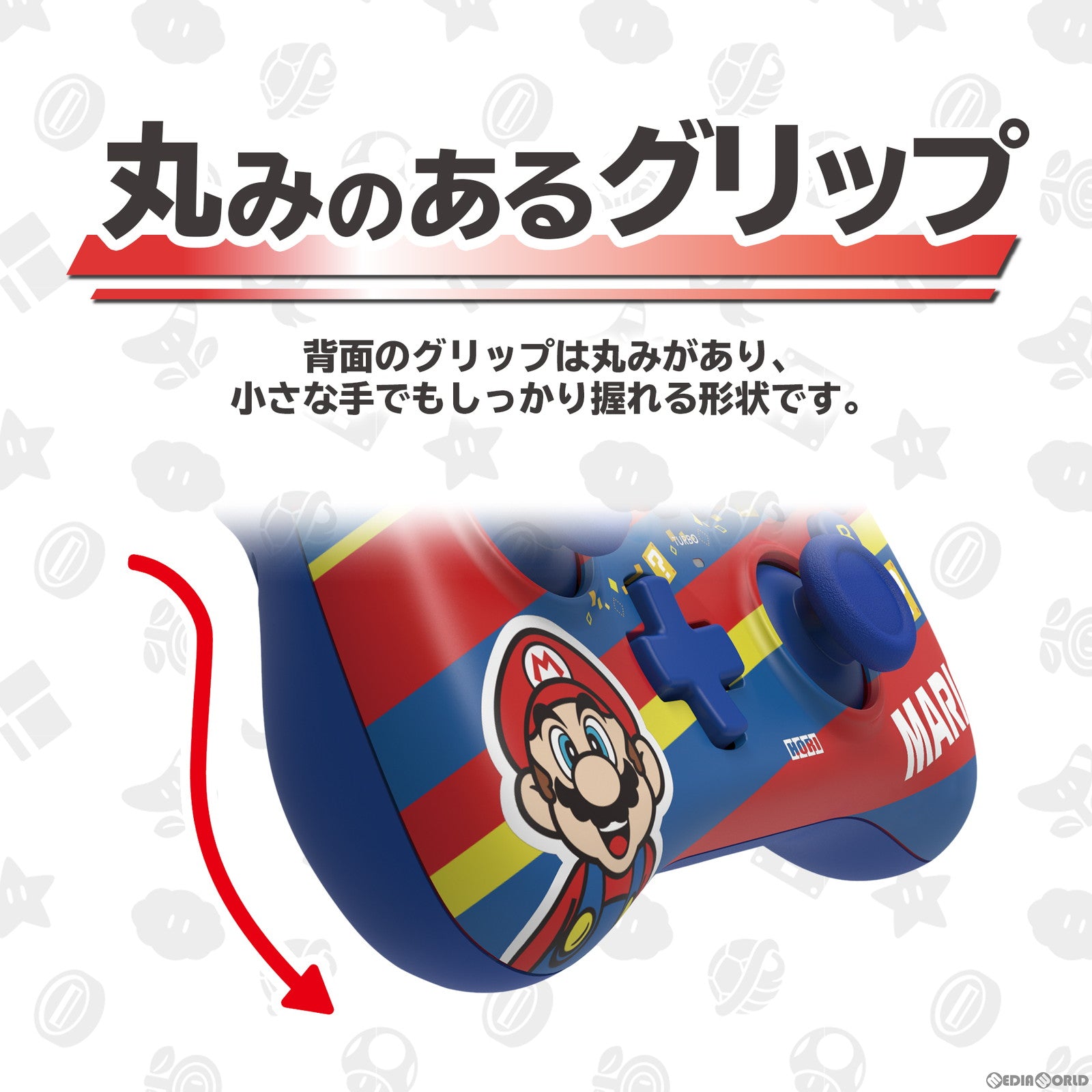 【中古即納】[ACC][Switch] スーパーマリオ ホリパッド ミニ for Nintendo Switch(ニンテンドースイッチ)/PC マリオ 任天堂ライセンス商品 HORI(NSW-366)(20231020)