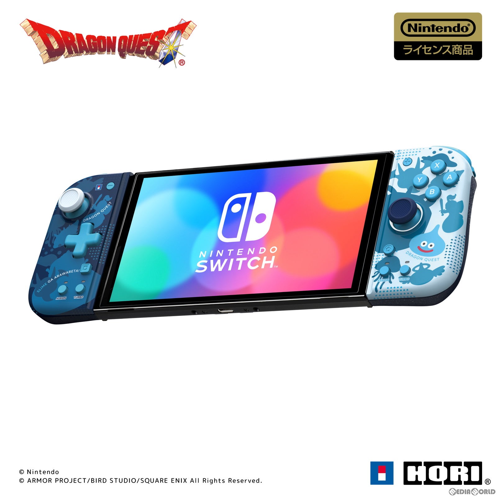 【新品即納】[ACC][Switch] ドラゴンクエスト グリップコントローラーFit for Nintendo Switch(ニンテンドースイッチ) /PC スライム 任天堂ライセンス商品 HORI(NSW-458) (20231201)