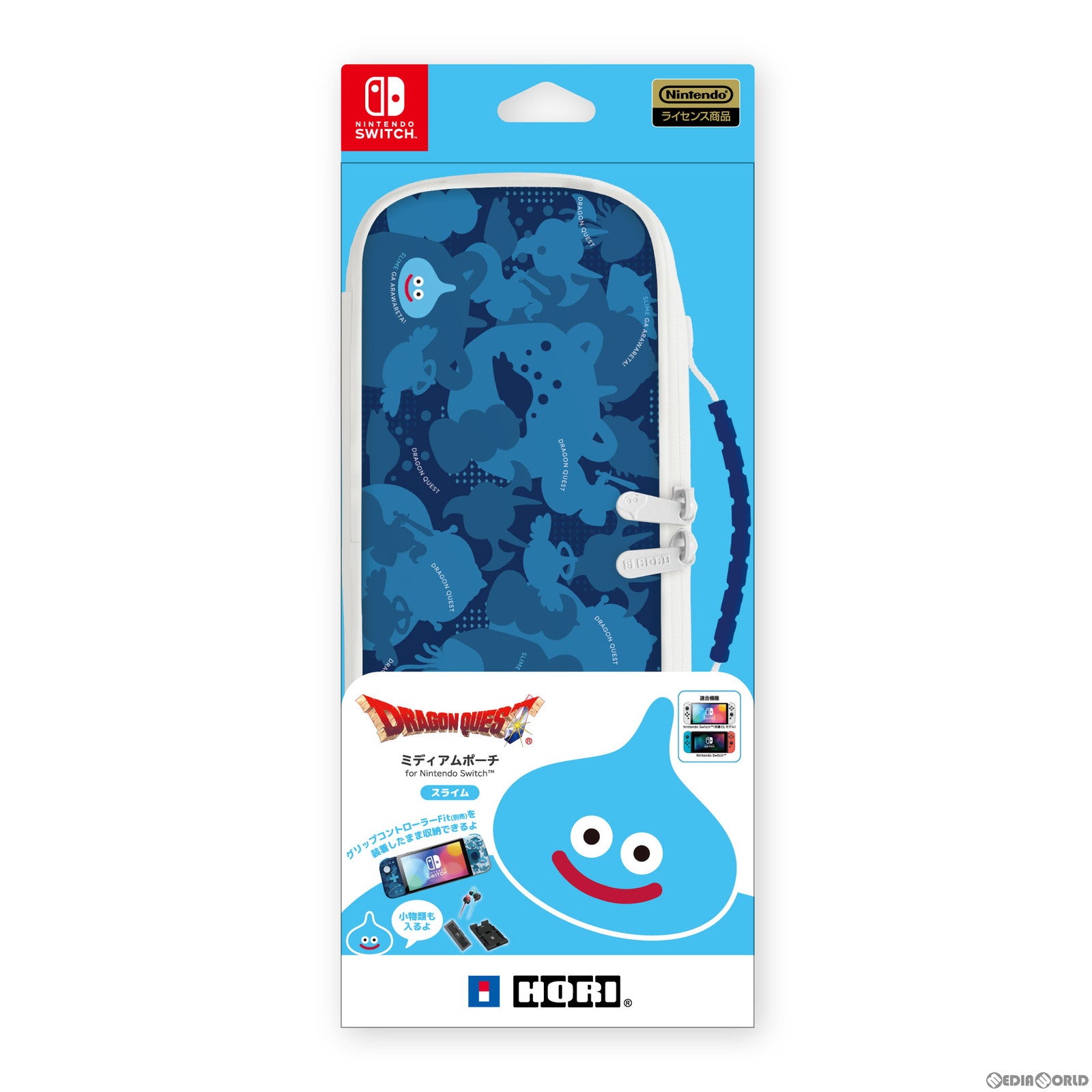 【新品即納】[ACC][Switch] ドラゴンクエスト ミディアムポーチ for Nintendo Switch(ニンテンドースイッチ) /PC スライム 任天堂ライセンス商品 HORI(NSW-460) (20231201)
