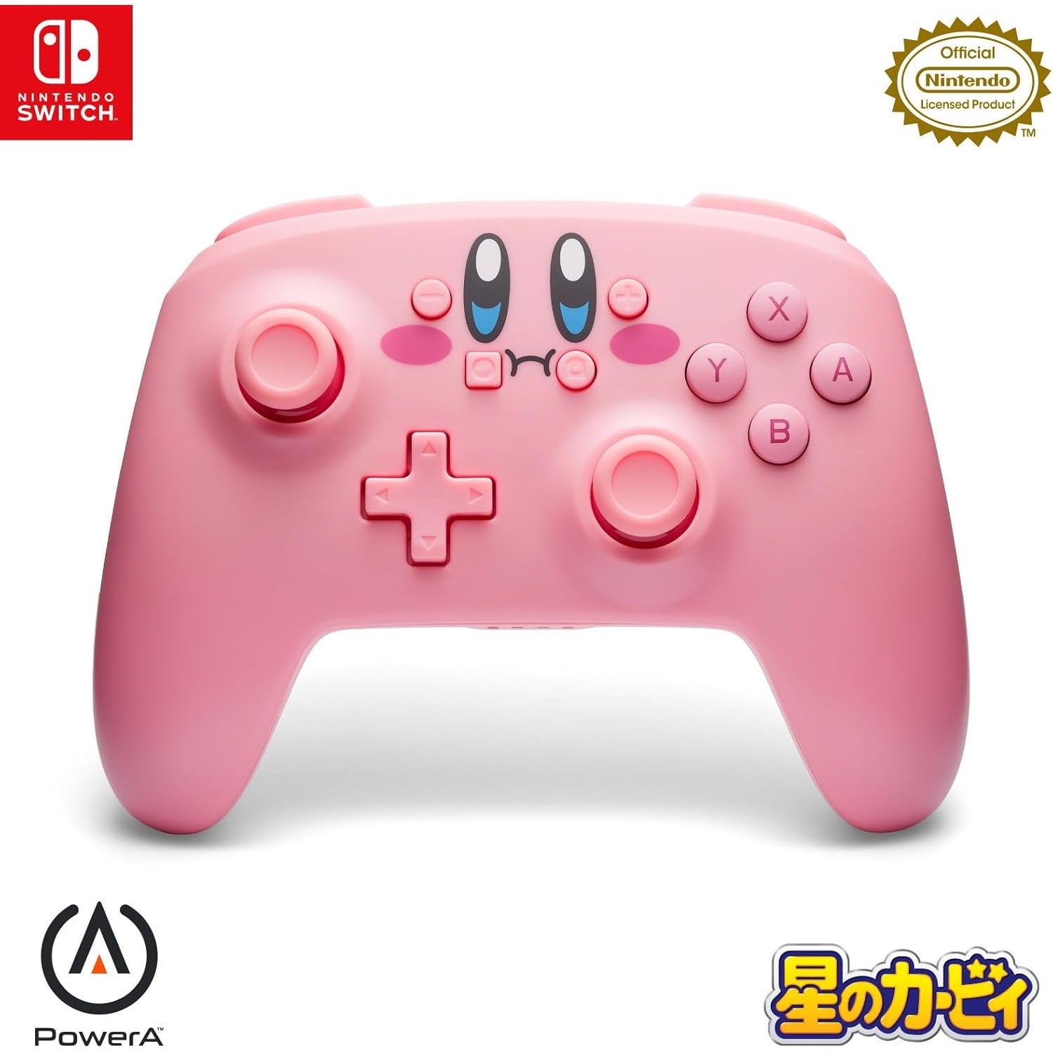 【中古即納】[ACC][Switch] PowerA(パワーエー) ワイヤレスコントローラー for Nintendo Switch(ニンテンドースイッチ) 星のカービィ ほおばり 任天堂ライセンス商品 アコ・ブランズ・ジャパン(NSGP0348JP-01)(20241001)