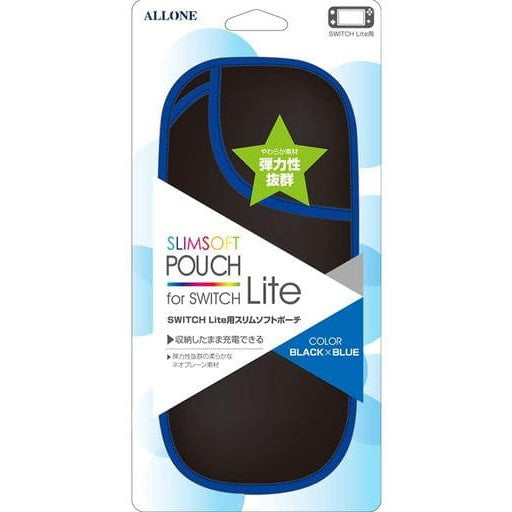 【中古即納】[ACC][Switch] Switch Lite用(スイッチライト用) スリムソフトポーチ ブラック×ブルー アローン(ALG-NSMSPB)(20190930)