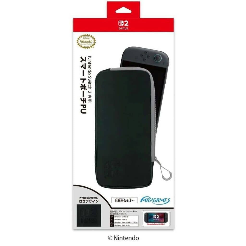 【新品即納】[ACC][Switch2] Nintendo Switch 2専用(ニンテンドースイッチ2専用) スマートポーチPU ブラック×グレー 任天堂ライセンス商品 マックスゲームズ(BEEP-02BG)(20250605)