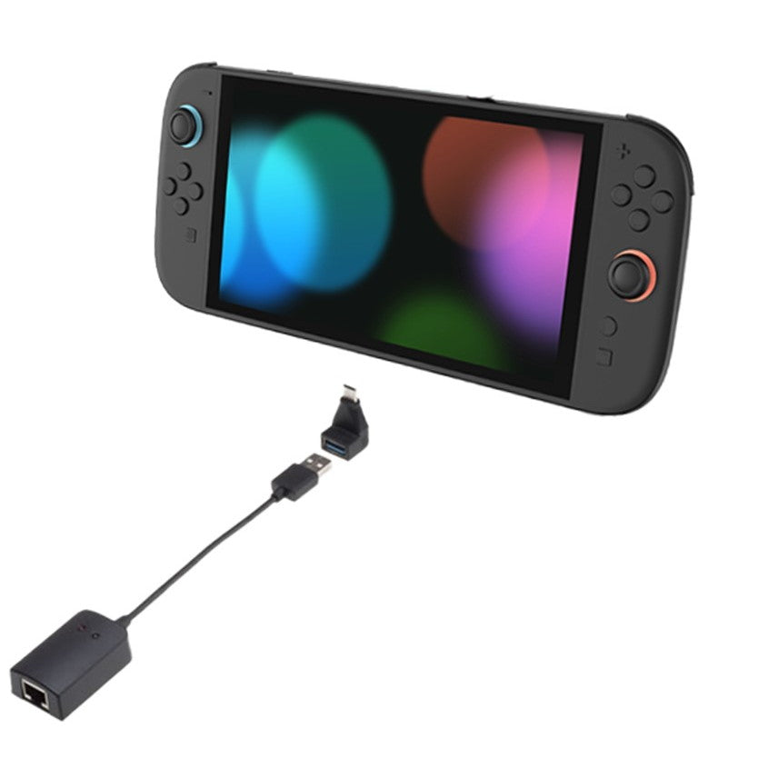 【予約前日出荷】[ACC][Switch2] CYBER・USB有線LANアダプター Type-C変換コネクター付き(Switch2用/スイッチ2用) ブラック サイバーガジェット(CY-S2ULANC-BK)(発売中止)