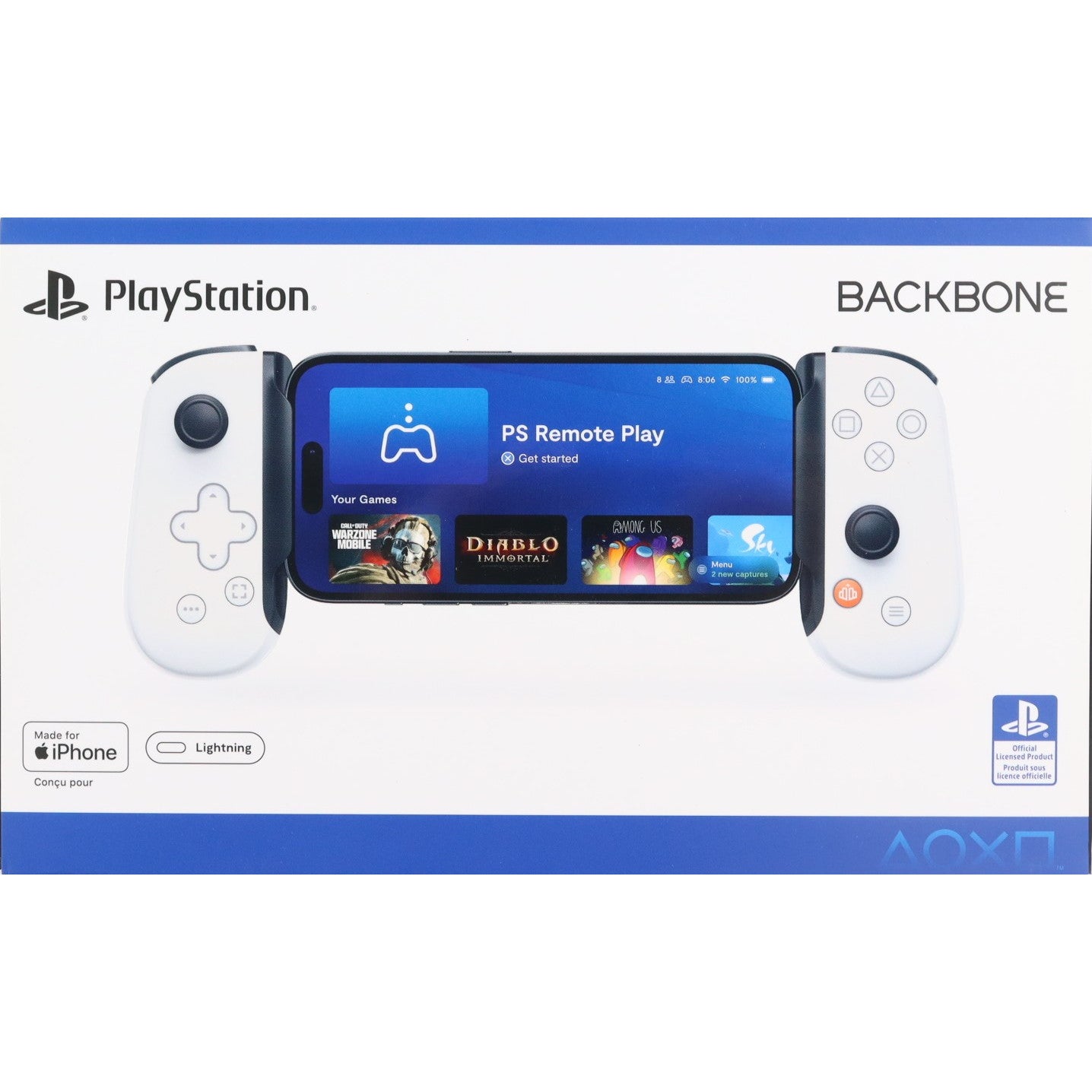 【中古即納】[ACC][PS5] Backbone One(バックボーンワン) PlayStation Edition for iPhone(プレイステーションエディション フォーアイフォン) 第2世代 モバイルゲーミングコントローラー(Lightning/ホワイト) ソニーライセンス商品 Backbone(BB-02-P-WS)(20240620)