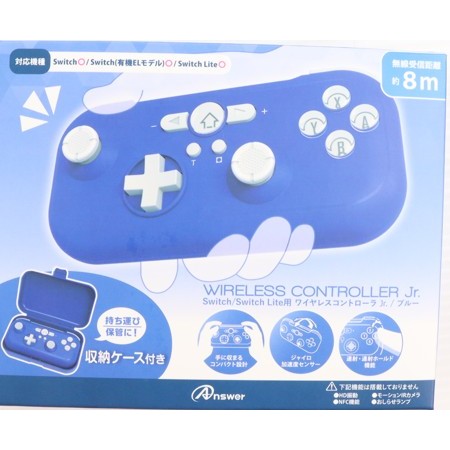【中古即納】[ACC][Switch] ワイヤレスコントローラ Jr.(ブルー) Switch/Switch Lite用(スイッチ/スイッチライト用) アンサー(ANSSW124BL)(20220825)