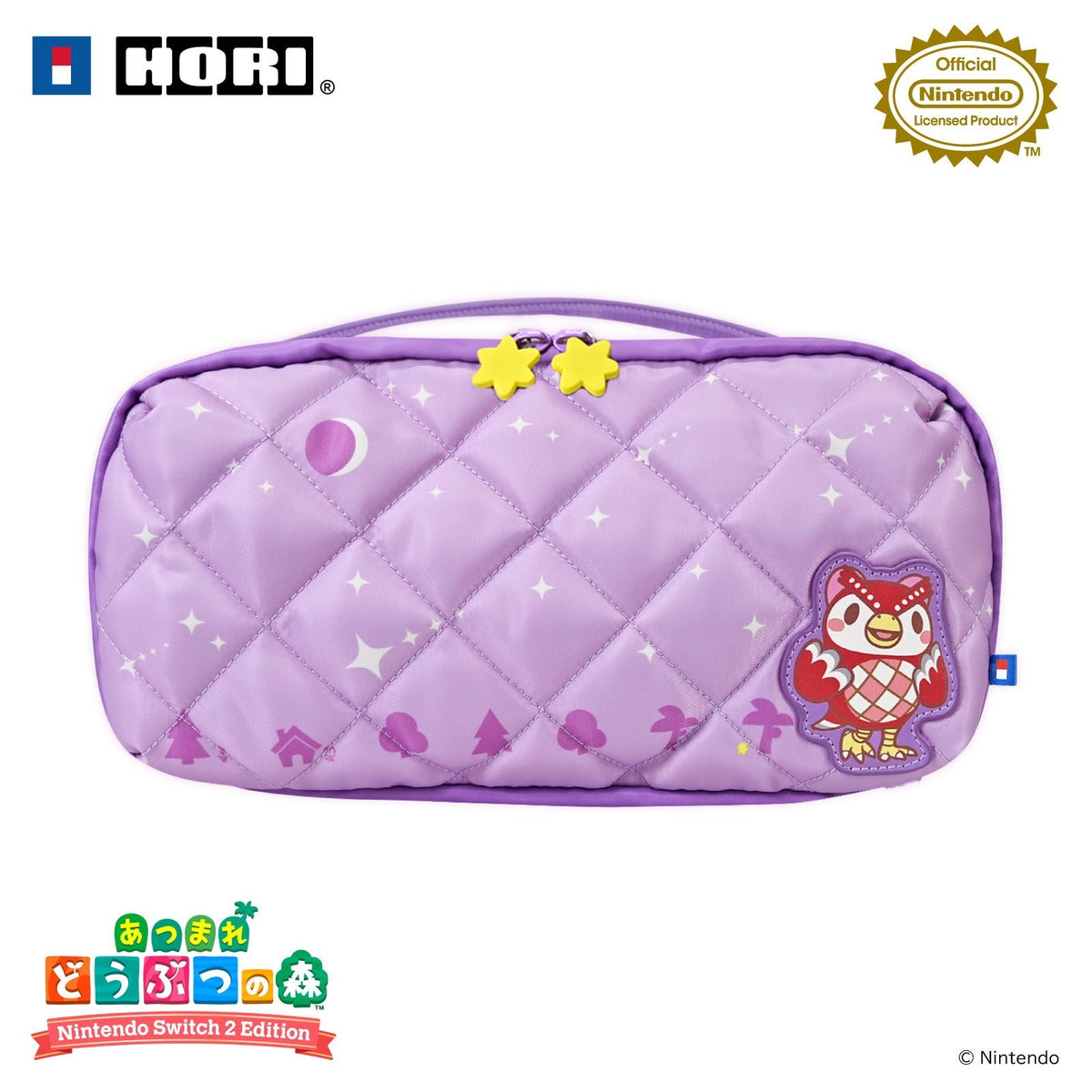 【新品】【お取り寄せ】[ACC][Switch2] あつまれ どうぶつの森 キルティングミディアムポーチ for Nintendo Switch 2(ニンテンドースイッチ2) フーコと星降る夜 任天堂ライセンス商品 HORI(NSX-219)(20260625)
