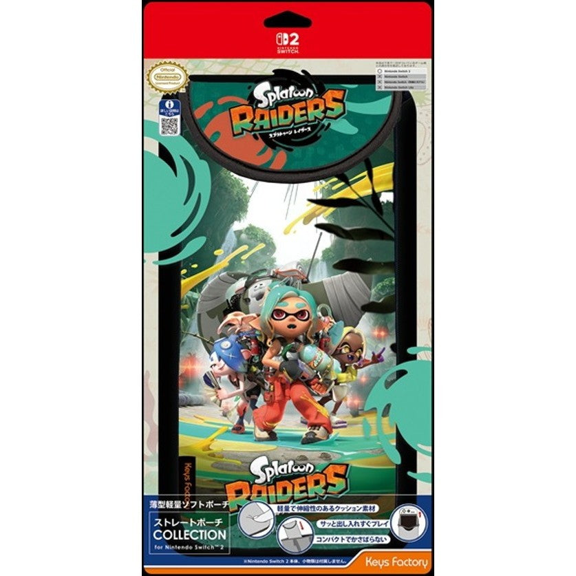 【予約前日出荷】[ACC][Switch2] ストレートポーチ COLLECTION for Nintendo Switch 2(ニンテンドースイッチ2) スプラトゥーン レイダース 任天堂ライセンス商品 キーズファクトリー(KSP-005-1)(2026年8月)