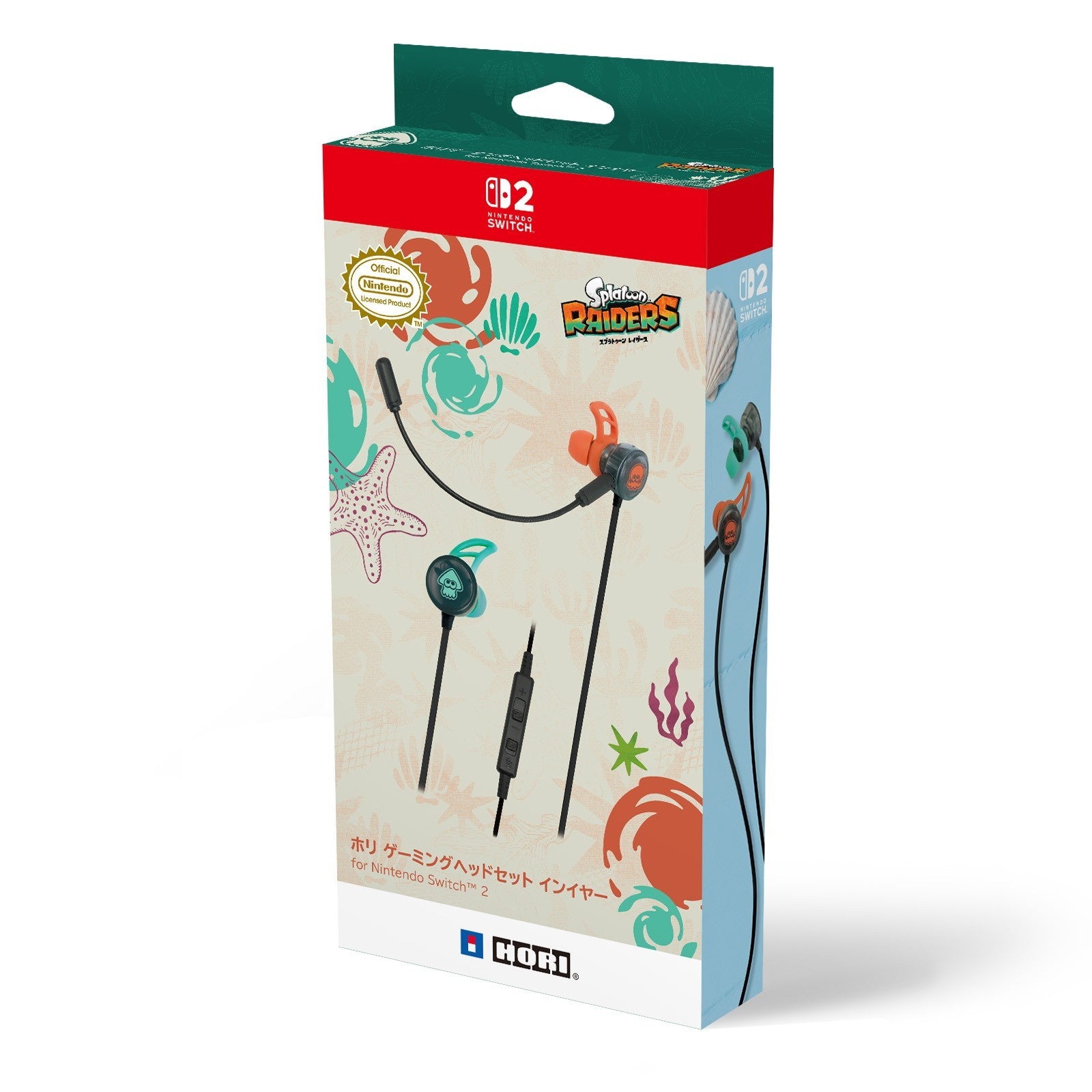 【新品】【お取り寄せ】[ACC][Switch2] スプラトゥーン レイダース ホリ ゲーミングヘッドセット インイヤー for Nintendo Switch 2(ニンテンドースイッチ2) 任天堂ライセンス商品 HORI(NSX-241)(20260723)