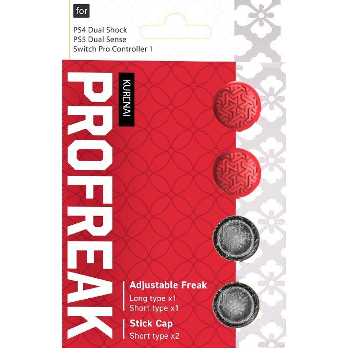 【新品】【お取り寄せ】[ACC][PS5] PRO FREAK2(プロフリーク2) 凸型 KURENAI 凹型キャップセット SWIプロコン・PS4・5対応 しまリス堂(20260630)