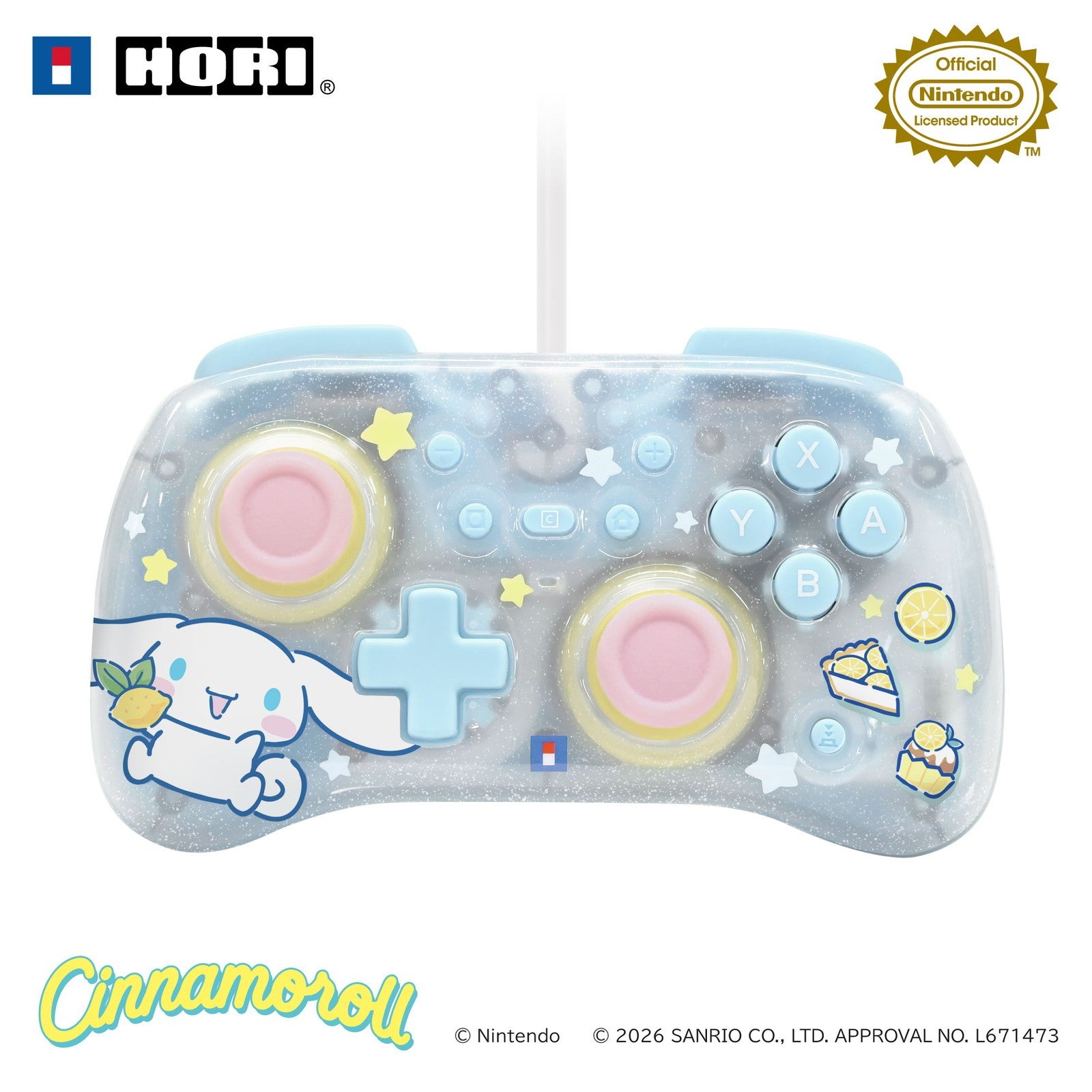 【予約前日出荷】[ACC][Switch2] ホリパッドTURBOミニ for Nintendo Switch 2(ニンテンドースイッチ2) シナモロール 任天堂ライセンス商品 HORI(NSX-234)(2026年9月)