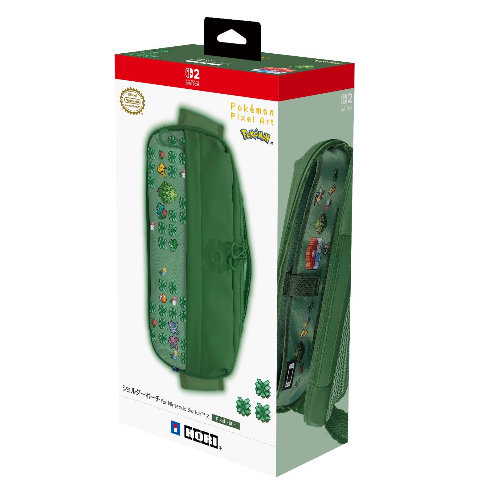 【予約前日出荷】[ACC][Switch2] ショルダーポーチ for Nintendo Switch 2 Pixel(ニンテンドースイッチ2 ピクセル) -緑- 任天堂ライセンス商品 HORI(NSX-216)(2026年9月)