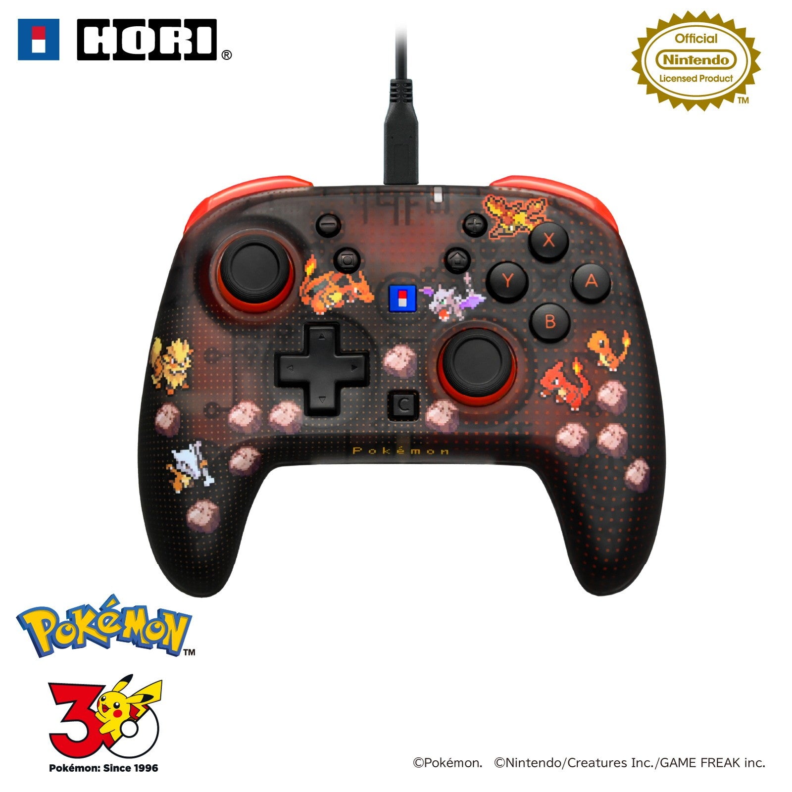 【予約前日出荷】[ACC][Switch2] ワイヤードホリパッドTURBO for Nintendo Switch 2 Pixel(ニンテンドースイッチ2 ピクセル) -赤- 任天堂ライセンス商品 HORI(NSX-228)(2026年9月)