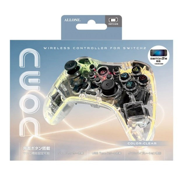 【予約前日出荷】[ACC][Switch2] Switch2用(スイッチ2用) ワイヤレスネオンコントローラー クリア アローン(ALG-NS2WNECC)(2026年9月)
