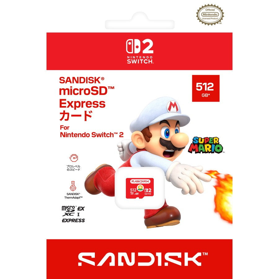 【予約前日出荷】[ACC][Switch2] SanDisk microSD Express Card(サンディスク マイクロSDエクスプレスカード) 512GB for Nintendo Switch 2(ニンテンドースイッチ2) 任天堂ライセンス商品 サンディスク(BEE-A-SD02C)(20261001)