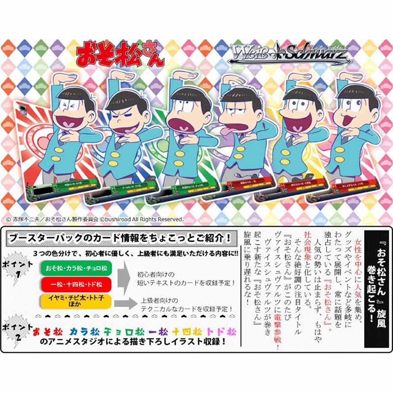 【新品即納】[TCG] (カートン)ヴァイスシュヴァルツ ブースターパック おそ松さん(16BOX)(20160617)