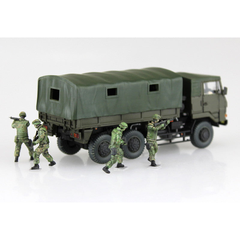 【新品】【お取り寄せ】[PTM] 1/72 ミリタリーモデルキットNo.11 陸上自衛隊 3 1/2t トラック装甲強化型(隊員6体セット) プラモデル アオシマ(20150801)