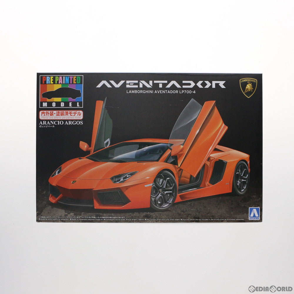 【中古即納】[PTM] プリペイントモデル No.42 1/24 ランボルギーニ アヴェンタドール LP700-4 オレンジパール プラモデル(011386) アオシマ(20151220)