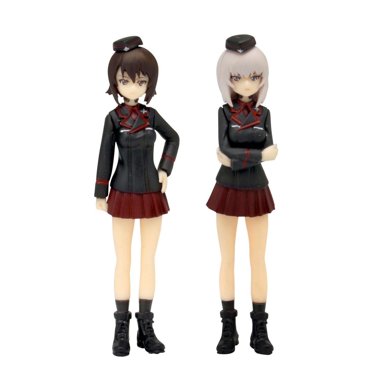 【中古即納】[FIG] 黒森峰女学園 西住まほ&逸見エリカ フィギュアセット ガールズ&パンツァー 劇場版 1/35 未塗装キット フィギュア(GPF-23) プラッツ(20170318)