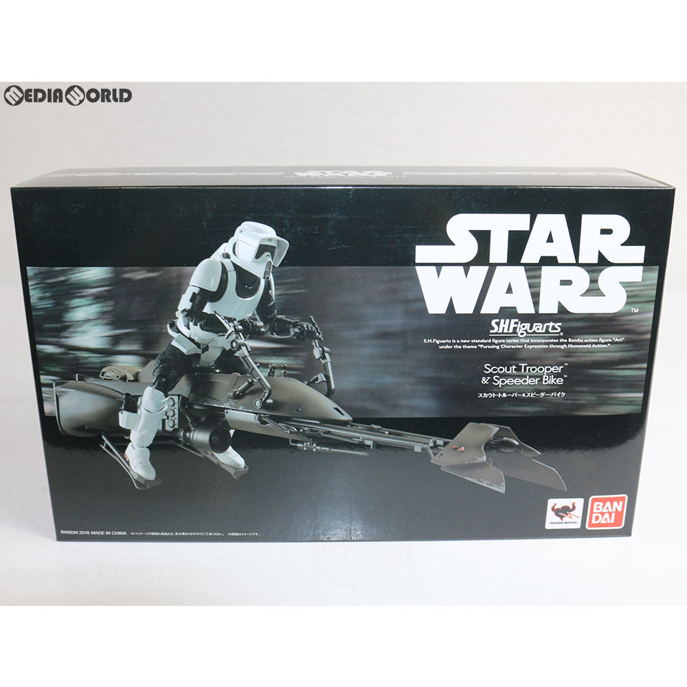 【中古即納】[FIG] 魂ウェブ商店限定 S.H.Figuarts(フィギュアーツ) スカウト・トルーパー&スピーダー・バイク STAR WARS エピソード6/ジェダイの帰還 完成品 可動フィギュア バンダイ(20160430)
