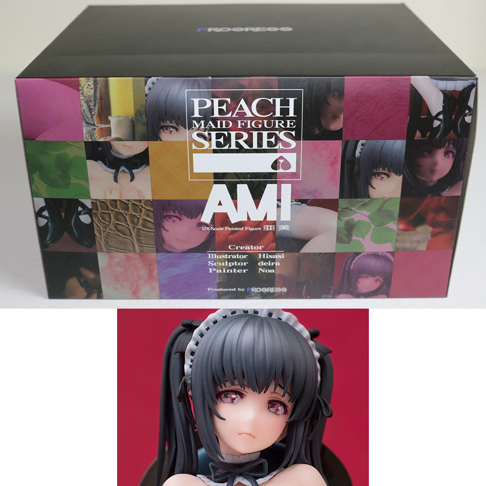 【中古即納】[FIG] ポストカード付属 ネイティブオンラインショップ限定 PEACH メイドフィギュアシリーズ 亜美(あみ) Hisasiオリジナルキャラクター 1/8 完成品 フィギュア ネイティブ(20170531)