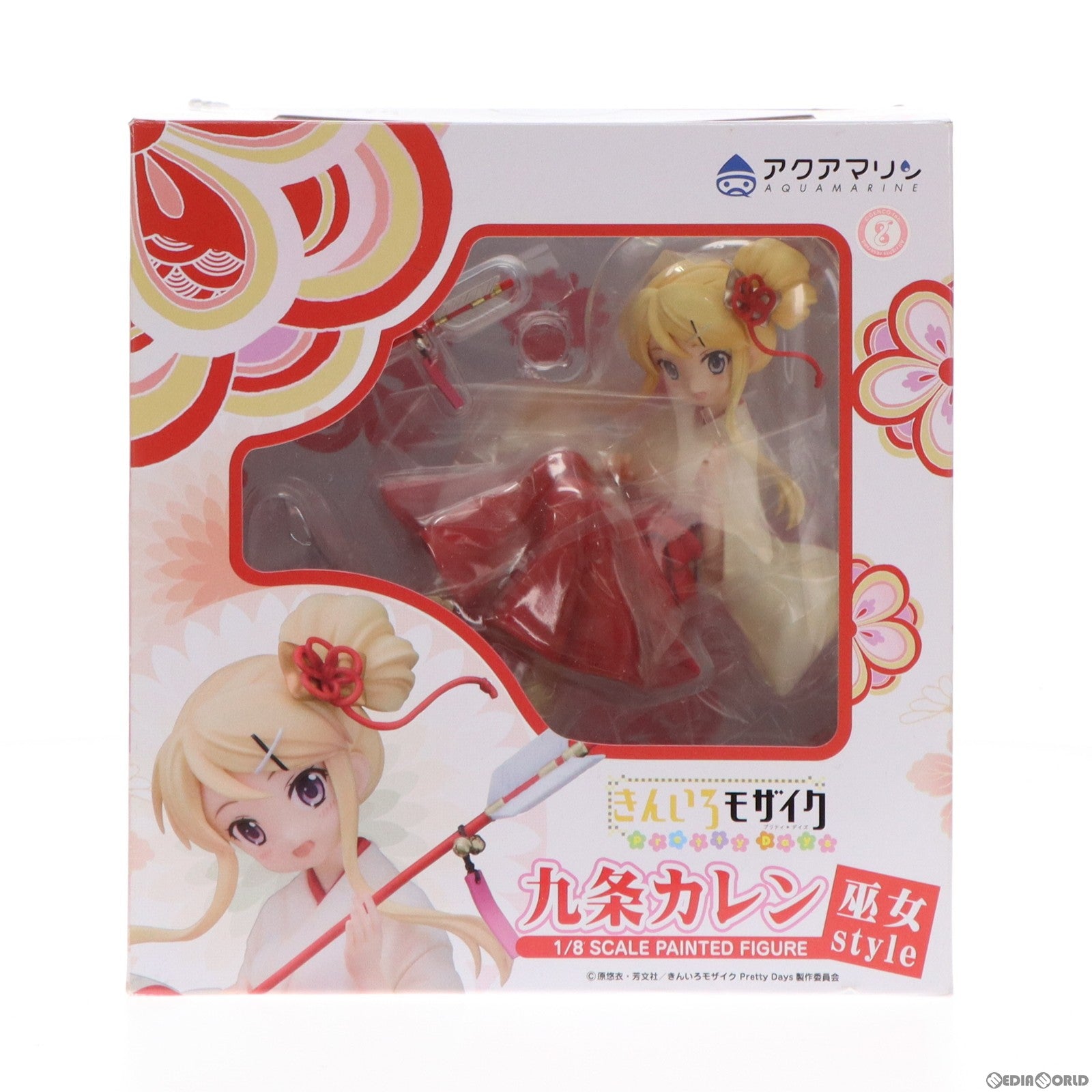 【中古即納】[FIG] 九条カレン(くじょうかれん) 巫女style きんいろモザイク Pretty Days(プリティ デイズ) 1/8 完成品 フィギュア アクアマリン(20180727)