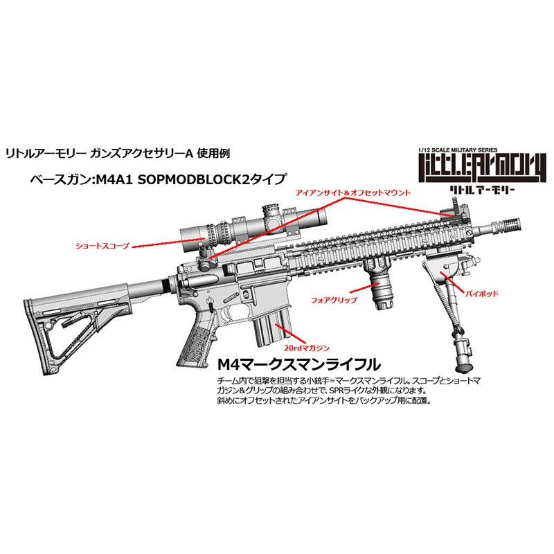 【新品】【お取り寄せ】[PTM] LittleArmory(リトルアーモリー) LD020 1/12 ガンズアクセサリーA プラモデル(292579) TOMYTEC(トミーテック) (20181222)