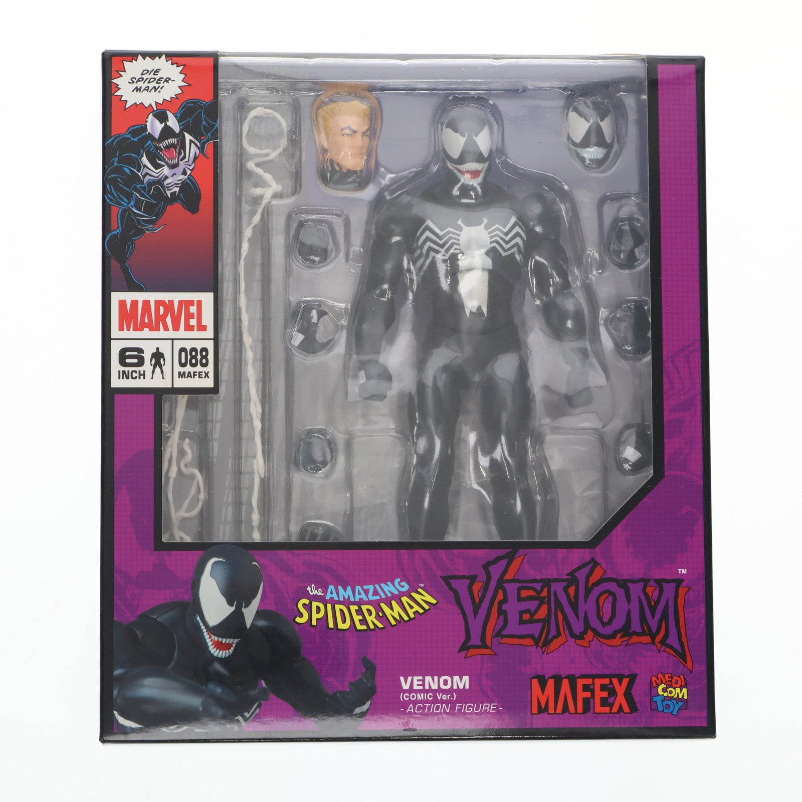 【新品即納】[FIG] (再販) マフェックス No.088 VENOM(COMIC Ver.) (ヴェノム コミックバージョン) MARVEL COMICS(マーベルコミックス) 完成品 可動フィギュア メディコム・トイ(20220626)
