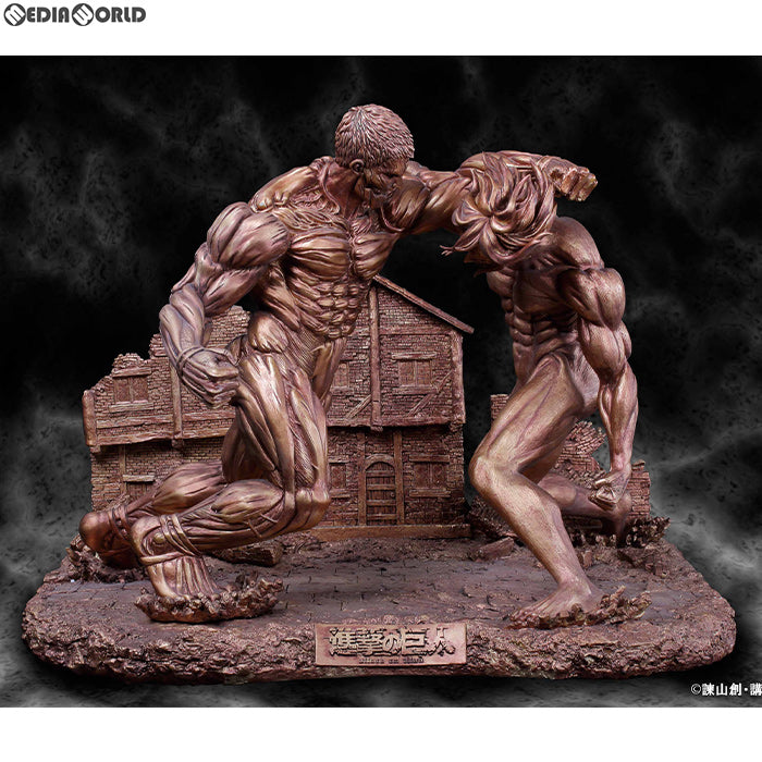 【予約安心出荷】[FIG] エレンvs鎧の巨人 ポリレジン超大型ジオラマ ブロンズVer. 進撃の巨人 完成品 フィギュア A-TOYS(発売中止)