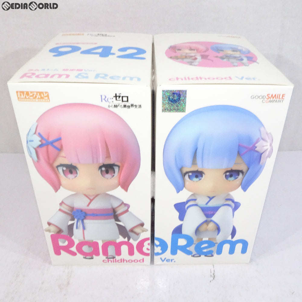 【中古即納】[FIG] ねんどろいど 942 ラム&レム 幼少期Ver. Re:ゼロから始める異世界生活 完成品 可動フィギュア ワンフェス2018夏&GOODSMILE ONLINE SHOP限定 グッドスマイルカンパニー(20180729)