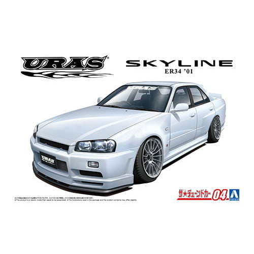 【新品即納】[PTM] (再販)ザ・チューンドカー No.4 1/24 URAS ER34 スカイライン TYPE-R '01(ニッサン) プラモデル(055342) アオシマ(20250228)
