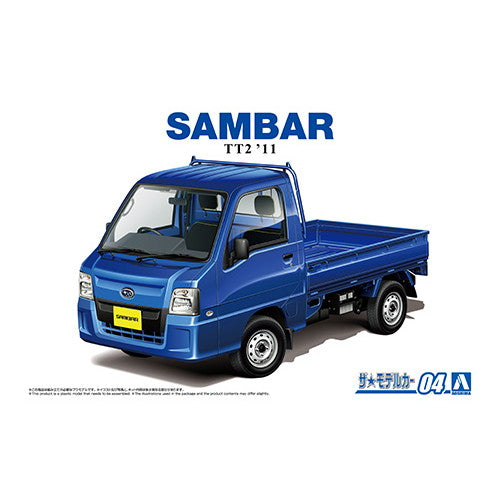 【新品即納】[PTM] (再々販)ザ・モデルカー No.4 1/24 スバル TT2 サンバートラック WRブルーリミテッド '11 プラモデル(58282) アオシマ(20250131)