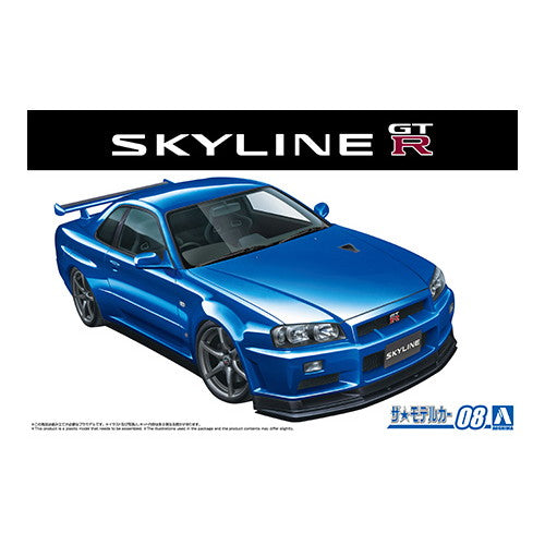 【新品即納】[PTM] (再々販)ザ・モデルカー No.8 1/24 ニッサン BNR34 スカイラインGT-R V-specII '02 プラモデル(058589) アオシマ(20241231)