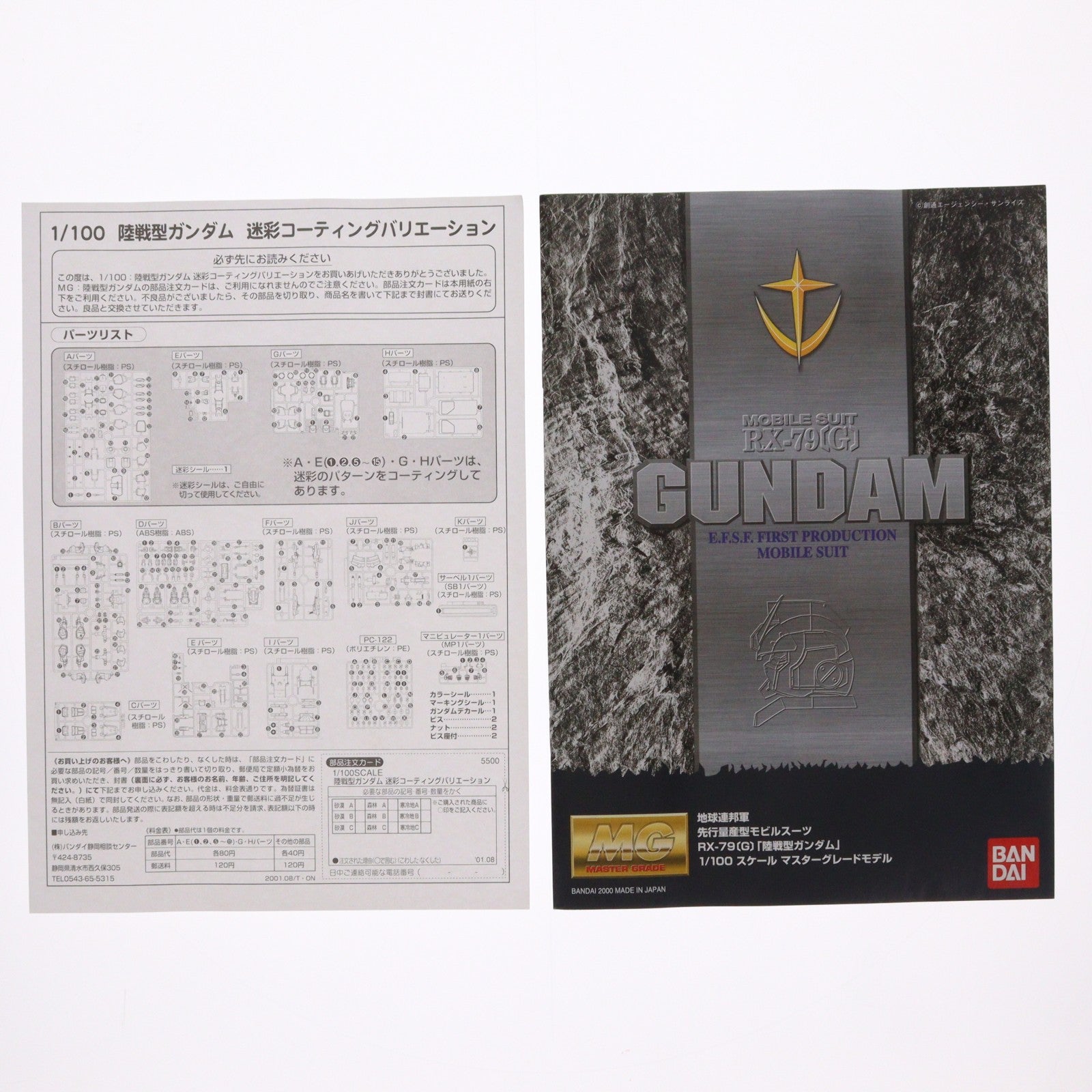 【中古即納】[PTM] 誌上通販限定 MG 1/100 RX-79(G) 地球連邦軍 先行量産型モビルスーツ 陸戦型ガンダム 寒冷地用A 機動戦士ガンダム 第08MS小隊 プラモデル(0105274) バンダイ(20010826)