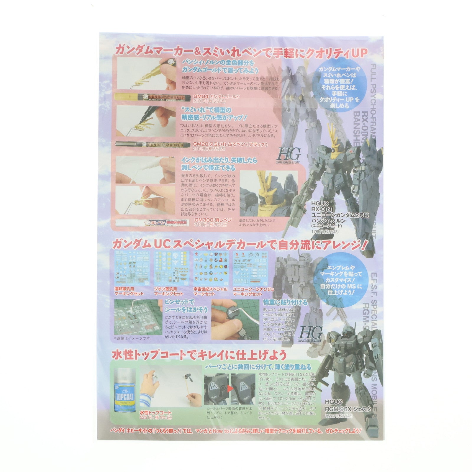 【中古即納】[PTM] 1/144 ユニコーン・シナンジュマーキングセット ガンダムUCスペシャルデカール つくろう!UCキャンペーン景品 バンダイ(20130713)