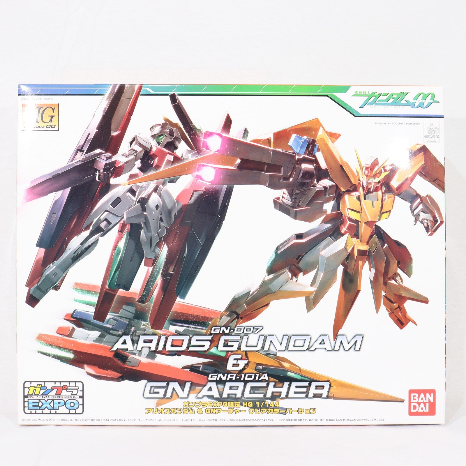 【中古即納】[PTM] ガンプラEXPO限定 HG 1/144 GN-007 アリオスガンダム&GNR-101A GNアーチャー クリアカラーバージョン 機動戦士ガンダム00(ダブルオー) プラモデル(0160367) バンダイ(20090821)