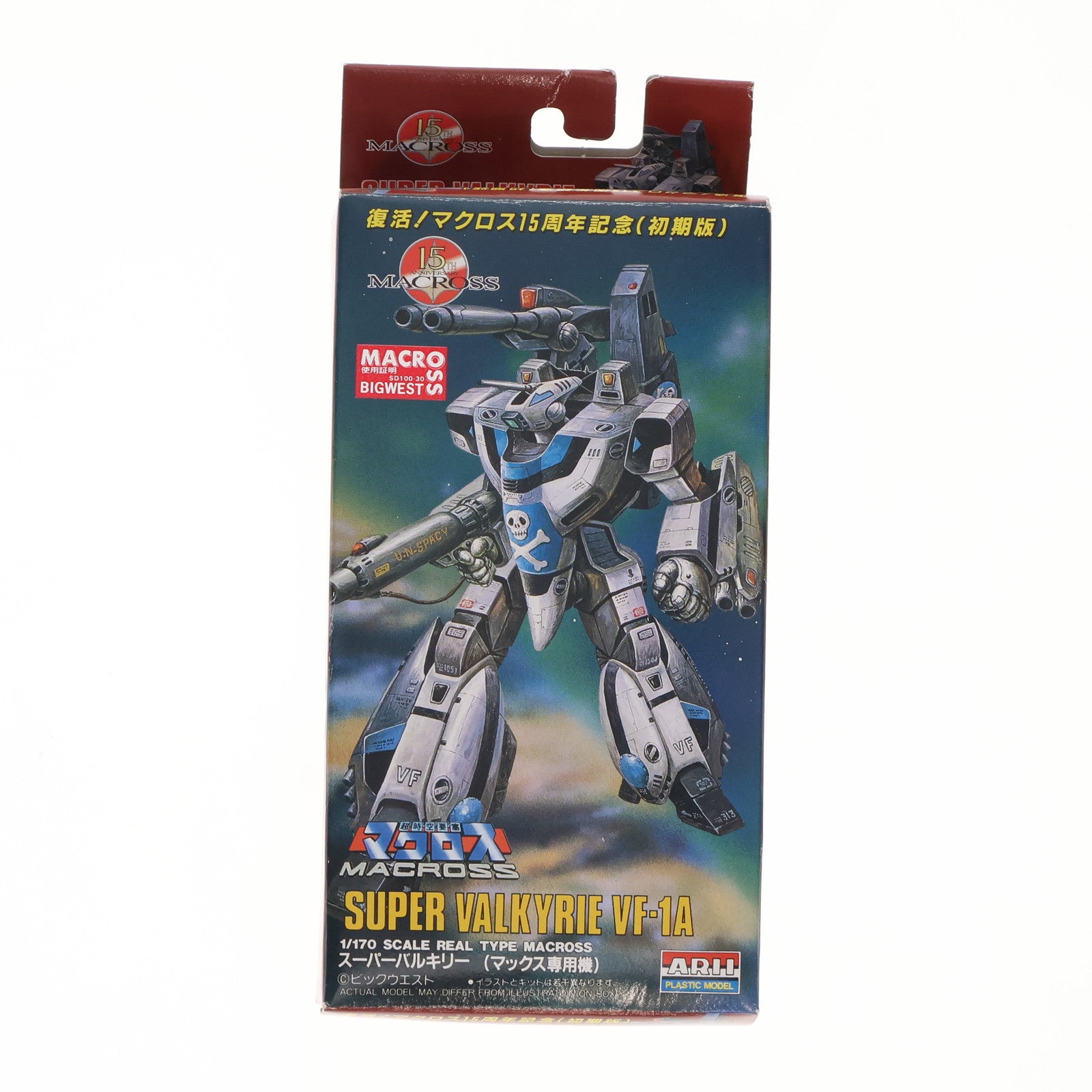 【中古即納】[PTM] 1/170 スーパーバルキリー VF-1A(マックス専用機) 復活! マクロス15周年記念 初期版 超時空要塞マクロス シリーズNo.11 プラモデル(76211) アリイ(19991231)