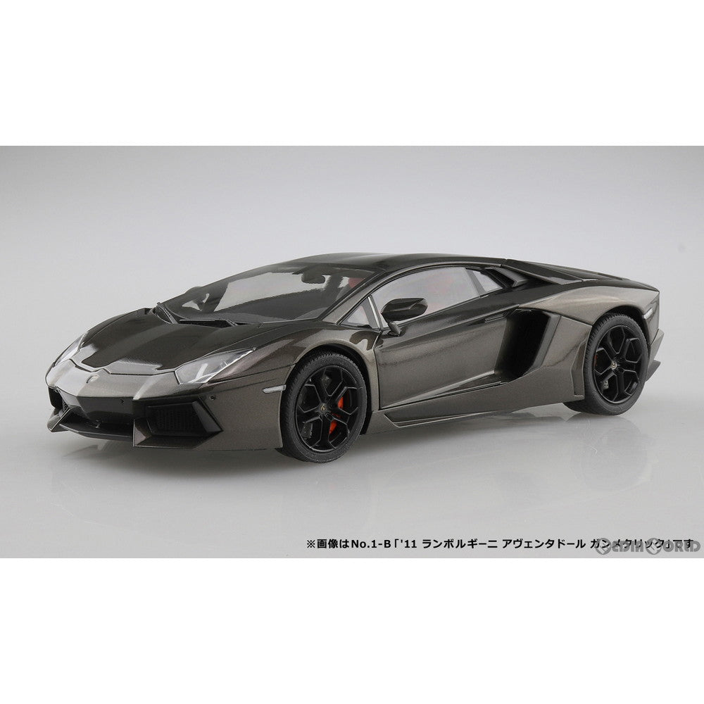 【新品】【お取り寄せ】[PTM] プリペイントモデル No.1-B '11 ランボルギーニ アヴェンタドール ガンメタリック 1/24 プラモデル アオシマ(20230202)